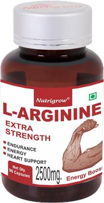 NUTRIGROW L-Arginine Capsule (Pack of 1), Extra Strength/ Helps in Endurance, Energy