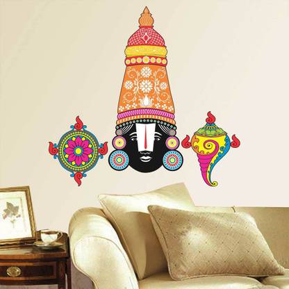 walkart 75 cm Wall Sticker-Famous God Tirupati Venkatajalapathi Self Adhesive Sticker