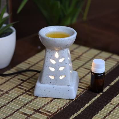 Jimkia Diffuser Set Ceramic Electric Diffuser Unique Shape Oil Burner With 10ml Rose Aroma Oil, Diffuser Set Diffuser Set Ceramic Electric Diffuser Unique Shape Oil Burner With 10 ml Rose