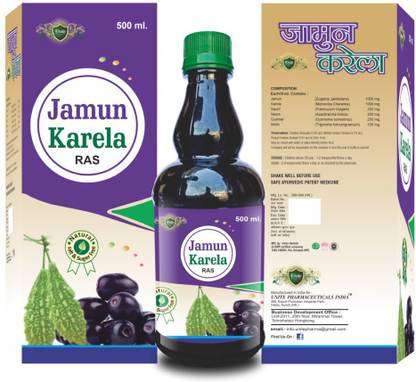 unitecare Karela Jamun Juice Elderberry, Reishi Mushroom,Vitamin C, Vitamin D, Zinc 500 ML