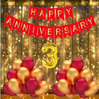 R G ACCESSORIES 3rd Anniversary decoration combo pack set of 27 for Anniversary decoration