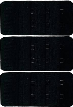 Wooger Women Bra 2 Hook 3 Eye Extender(Black, Pack Of 3) Hook Extender