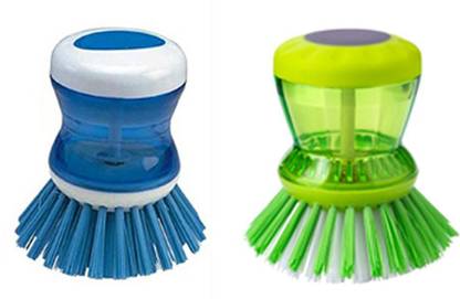 Aryshaa Liquid Soap Dispenser cleaning Brush Pack of 2 Pcs Plastic Dry Brush