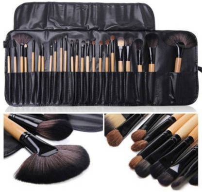 huge leaf Makeup Brush Set with PU Leather Case Makeup Tool Kit (24pcs)
