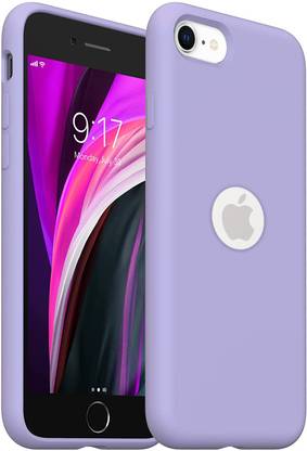 Loxxo Back Cover for iPhone SE 2020 Silicone Phone Cover Wireless Charging Support Case (Purple)