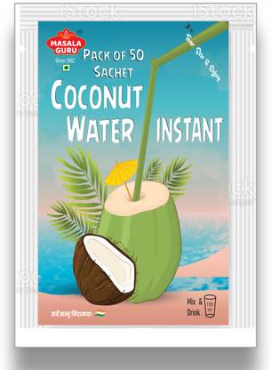 Masala Guru Coconut Water Instant Pack of 50 Sachet (10g Per Sachet)