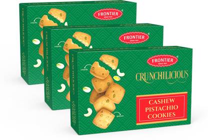 Frontier Combo pack of Cashew Pistachio Cookies - 300g each Cookies Biscuit