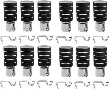 LEEZEN Architectural Hardware Black Rod Rail Bracket, Curtain Hooks, Curtain Rings, Tieback Hook Metal