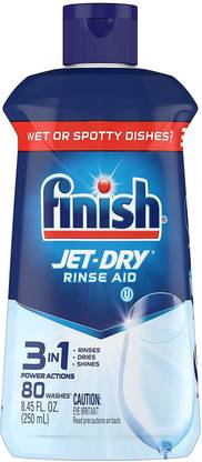 Finish Jet Dry Dishwasher Rinse Aid, 8.45 Ounce (Pack of 4) Dishwashing Detergent