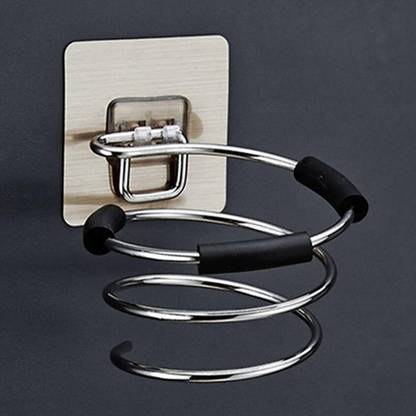 YANCI Self Adhesive Water Resistance Wall Mount Spiral Spring Hair Dryer Holder Wall Mounted Dryer Holder
