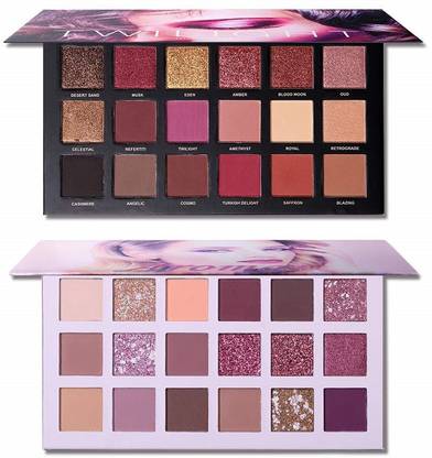 NYN HUDA 36 Colors Matte Shimmer Highly Pigmented EyeShadow for Girls The Black Magic 36 g