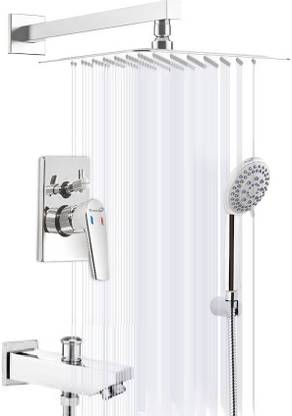 Prestige Aris Concealed Body High Flow Full Set with 8x8 Overhead Bath Spout and Hand Shower Diverter Faucet