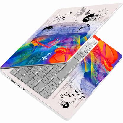 Techfit Full Body Laptop Skin Sticker Upto 15 inches - brain blue einstein full body Stretched Vinyl Laptop Decal 15.6