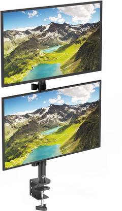 GITRU Dual Monitor Desk Mount Stand for LCD LED TV Vertical 2 Screens upto 27 Inch Desk Mount Monitor Arm