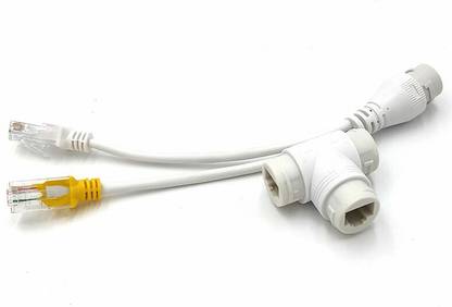 HANUTECH PoE Multiplexer 2-in-1 Network Cabling Connector Three-Way RJ45 Connector 2 Ports 100 Mbps Fully Managed Network Switch
