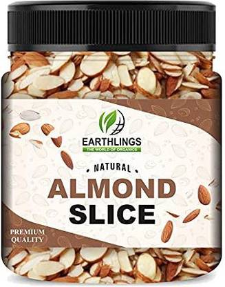 EARTHLINGS California Almond Slices with Skin Sliced Almonds Almond Flakes for Decoration Almonds