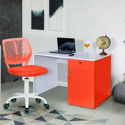 Torche action tesa hard board office study table / kid study table /Laptop / Computer Table Desk for Home & Office. (Castor Study table..Red) Solid Wood Study Table