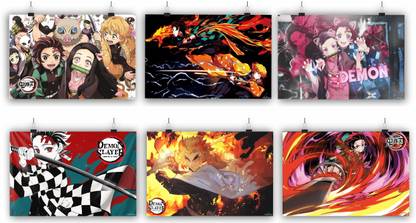 (Demon Slayer A4 Combo Pack of 6) 106 Paper Print