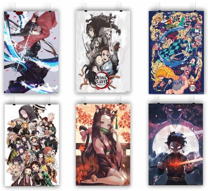 (Demon Slayer A4 Combo Pack of 6) 108 Paper Print