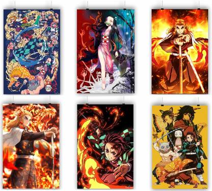 (Demon Slayer A4 Combo Pack of 6) 101 Paper Print