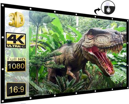 royality 75 inch 16:9 HD Projector Screen, Anti-Crease Foldable Portable, white matt Projector Screen (Width 64 cm x 37 cm Height)