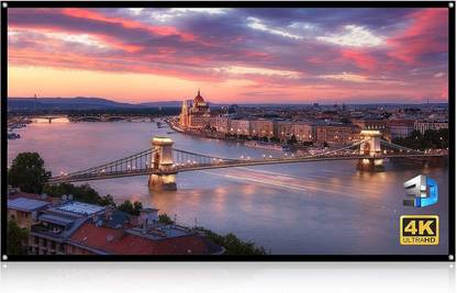 royality 150 inch 16:9 HD Projector Screen, Anti-Crease Foldable Portable, white matt Projector Screen (Width 131 cm x 74 cm Height)