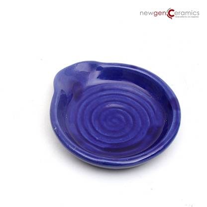 NewGen Ceramics Ceramic Round Spoon Rest/Spoon Holder, Large Size Cooking Utensil Rest (RSR02) Ceramic Measuring Spoon