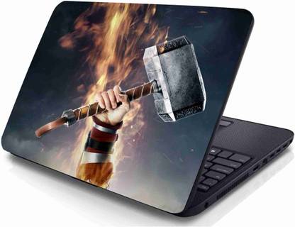 SUDARSHAN STICKER 39.37 cm Thor Hammer Sticker Self Adhesive Sticker