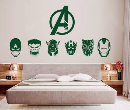 MARVEL STUDIOS AVENGERS 197 cm Avengers Silhouette with icon Self Adhesive Sticker