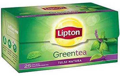 Lipton GREEN TEA WAISTLINE ZERO CALORIES TULSI NATURA 25 BAGS X 1 Honey, Lemon Green Tea Bags Box