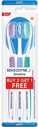 SENSODYNE Sensitive Toothbrush With Soft Rounded Bristles (Buy 2, Get 1) Soft Toothbrush