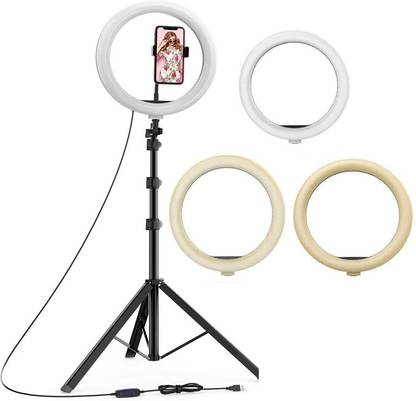 Yantrash Ring Light with Tripod Stand for Photo Selfie, Video Recording, Zoom Meeting Tripod