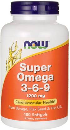 Now Foods Super Omega 3-6-9 Soft-gels, 1200Mg, 180-Count