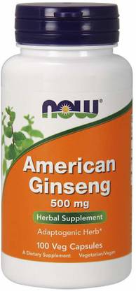 Now Foods American Ginseng, 500 mg, 100 Veg Capsules