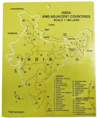 KHUSHA CREATION India Map Stencil For School Project
