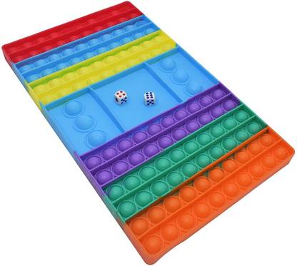 AJ'S Pop it Ludo Game, Stress Relief Fidget Toy for Kids and Adult (Multicolor) Educational Board Games