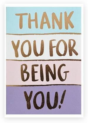 Rack Jack Thank You Greeting Card with Gold Foiling - Thank You For Being You Greeting Card
