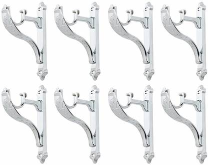 LEEZEN Architectural Hardware Silver Rod Rail Bracket, Curtain Hooks Metal