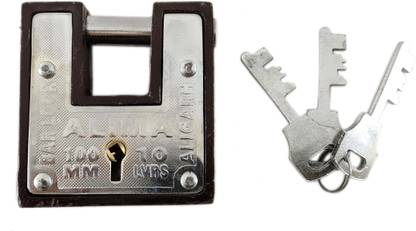 RIDHI SIDHI EXPORTS Alima Aligarh Double Locking System 3 Keys Padlock – Iron Heavy Bar Lock Lock