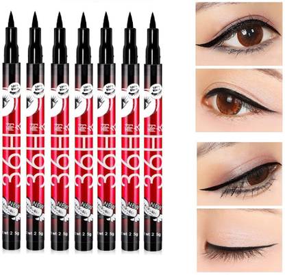teayason Insta Beauty Water & Smudge Proof 36 Hour Long Lasting Liquid EyeLiner Pack of 7 17.5 g