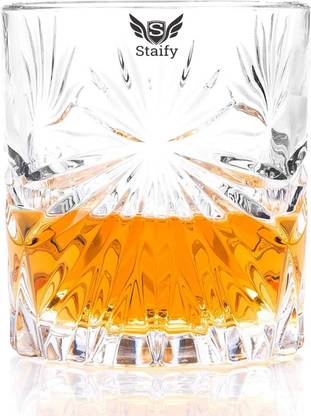 Staify (Pack of 2) High Capacity Vodka Glass | Large Size Scotch Crystal Glass Set|Big Whisky Glass Glass Set Whisky Glass