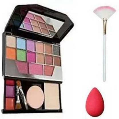 VARFX Makeup kit 5024 & Fan Brush For Face Makeup Highlighter&1 beauty blender(Set 3)