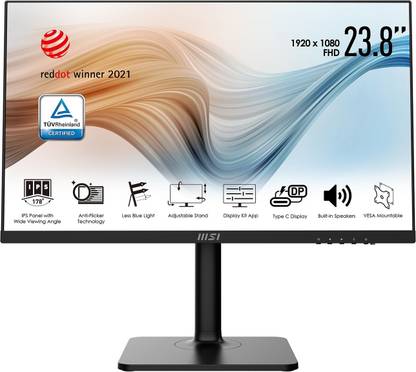 MSI 60.96 cm (24 inch) Full HD LED Backlit IPS Panel Speakers,TypeC,Height Adjustable Monitor (Modern MD241P)
