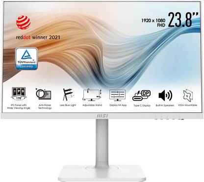 MSI 60.96 cm (24 inch) Full HD LED Backlit IPS Panel Speakers,TypeC,Height Adjustable Monitor (Modern MD241PW)