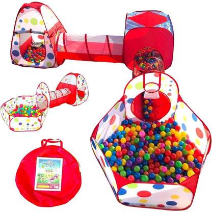 SARASI Tunnel Ball Pool Outdoor/Indoor Tent House [Foldable] [Multicolour]