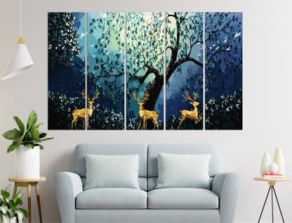 CN RETAILS Multiple Frames Big Size Digital Wall Painting for Living Room, Home Decoration Digital Reprint 31 inch x 50 inch Painting