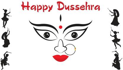 Happy Dussehra HD Wallpapers Background poster on fine art paper 13x19 Fine Art Print