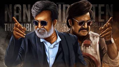 Rajini kanth Multicolour Photo Paper Print Poster Photographic Paper Photographic Paper