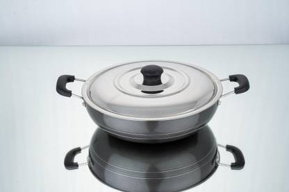 arnad Non Stick 3mm Thickness Big Kadai/Kadhai With S.S.Lid, 28CM, Aluminium Non-Stick Coated Cookware Set