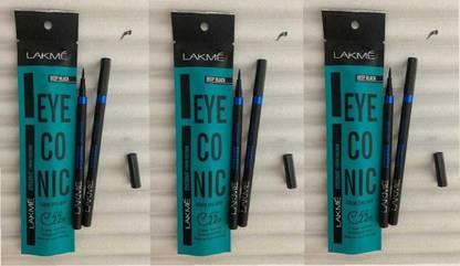 Lakmé Eyeconic Liquid Eye Liner Pen, 22 hrs, (2.5 g) , Pack of 3, 2.5 g